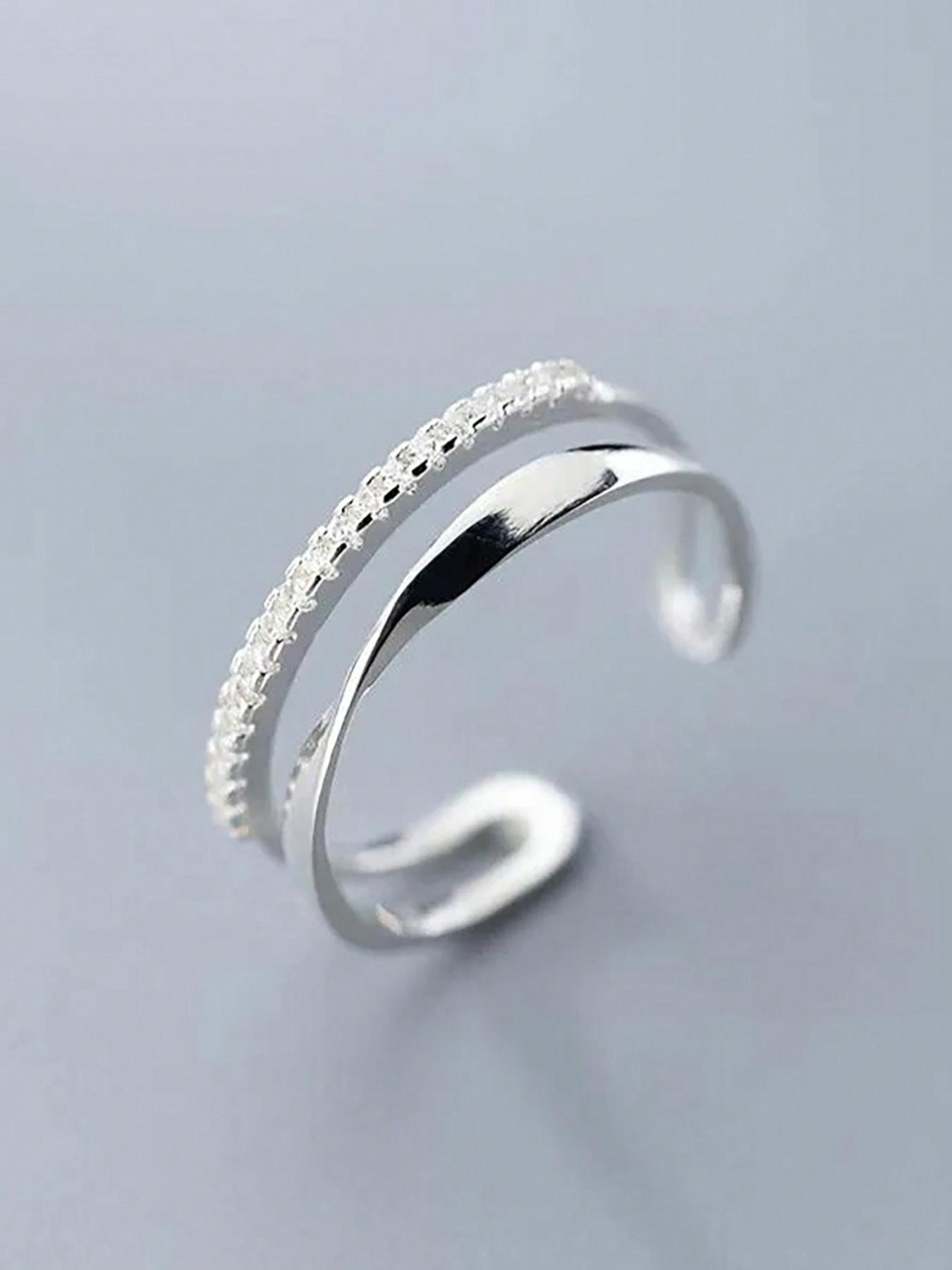 S925 Sterling Silver Twist  Adjustable Artificial Zircon Toe Ring, Fashion Jewelry for Women & Girls, Trendy All-match & Exquisite Jewelry for Birthday Gift