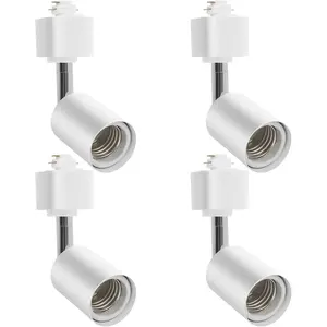 Adjustable Rotatable H Type Track Lighting Heads Fixtures Compatible with H Type 3-Wire Single Circuit Track Systems Fit PAR20 R20 PAR30 BR30 BR40 PAR38 E26 White Bulb