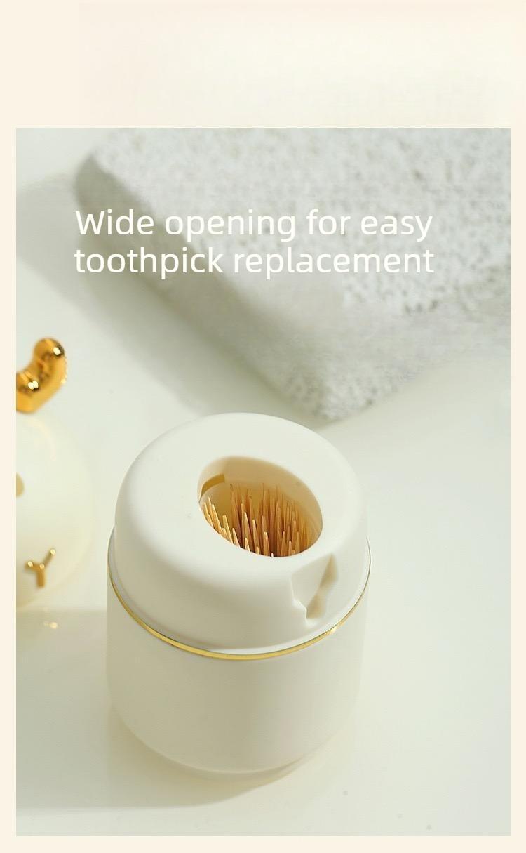 2PCS High-quality, stylish toothpick holder for home use, featuring a delicate and creative cream-colored deer design.