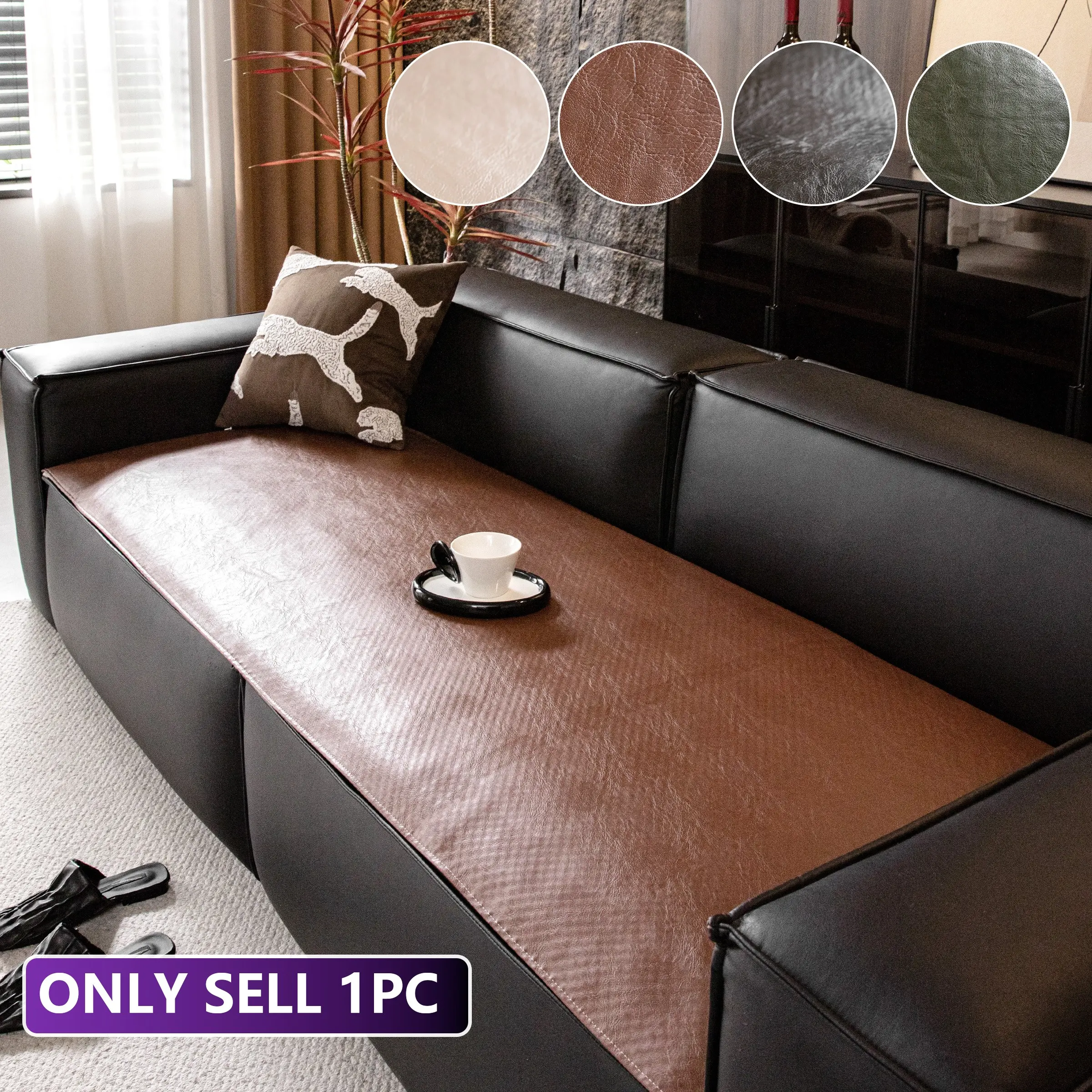 1pc Plain Modern Sofa Cushion, Dust-Proof, Scratch-Resistant, Pet-Friendly, Non-Slip Bottom, Suitable for Home Decor, Rental Houses, Old Sofas
