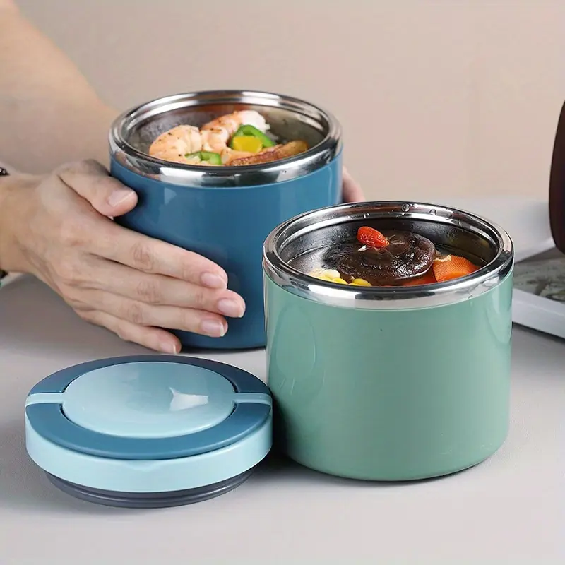 Stainless Steel Thermal Insulated Food Container with Handle Lunch Box for Soup Hot Cold Preservation Office School Camping Picnic Gift