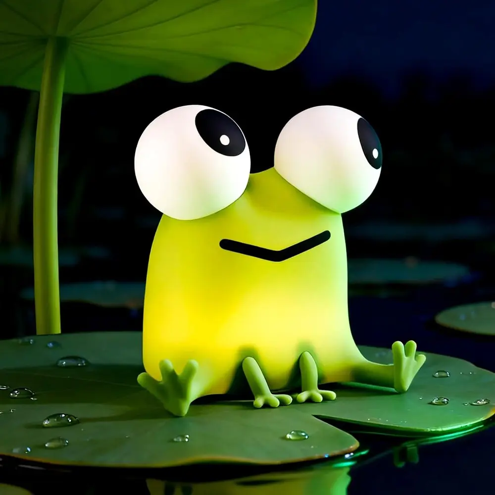 1PC Frogs Night Light,Soft Silicone Night Light with Timer Rechargeable LED Bedlight for Boys and Girls Halloween Christmas Gift Bedroom Decoration Cute Toy Gift