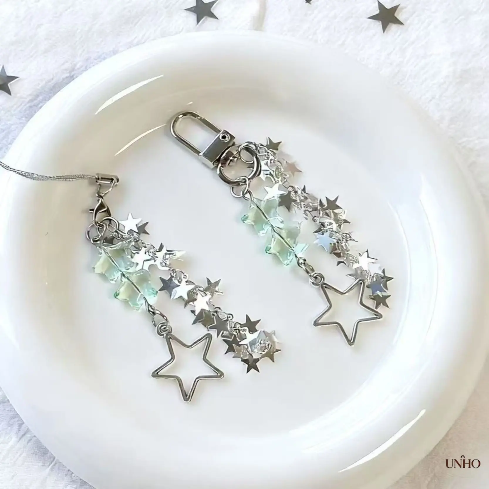 Vintage Star Beaded Multi‑Use Hanging Chain Pendant, All‑Match Ornament For Phone Lanyard, Card Holder, Keychain & School Bag Charm