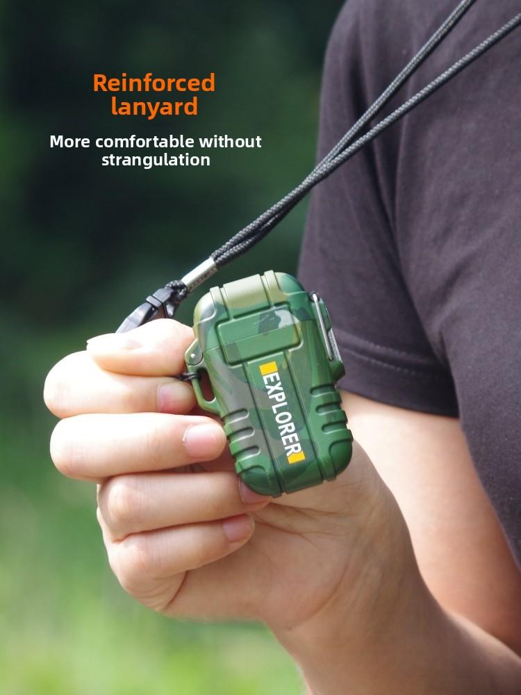 Flamingo F12 Waterproof Dual Arc Outdoor Camping Windproof Lighter USB Rechargeable Lighter