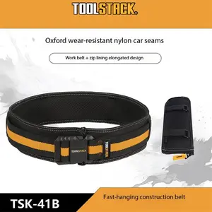Toolstack Padded Tool Belt for Electricians, 1200D Oxford Durable Waterproof Fabric, Adjustable Waistband, Abs Plug, Carbon Steel Clip