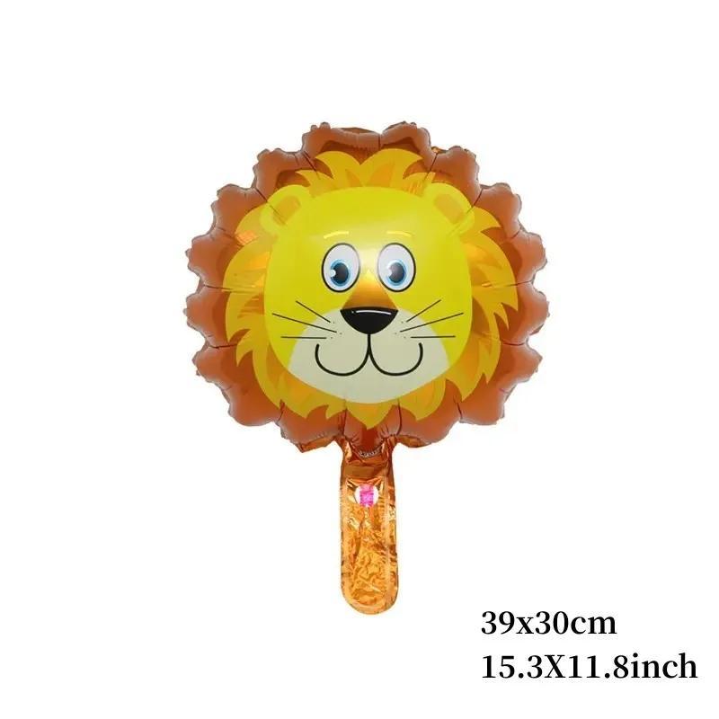 6pcs/set 16 inch Mini Animal Head Foil Balloon Forest Tiger Lion Zebra Balloon JungleWild Animal Theme Birthday Party Decoration