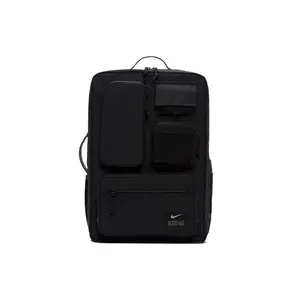 Nike Retro Functional Multi-Pocket Polyester Backpack for Men and Women, Black