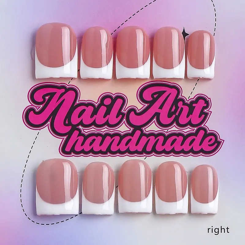 Y2K Style Square Nails, 10pcs Handmade False Nails, XS-S-M-L Sizes, Perfect for Parties, Dates, Includes Jelly Glue, Crystal Stick, File