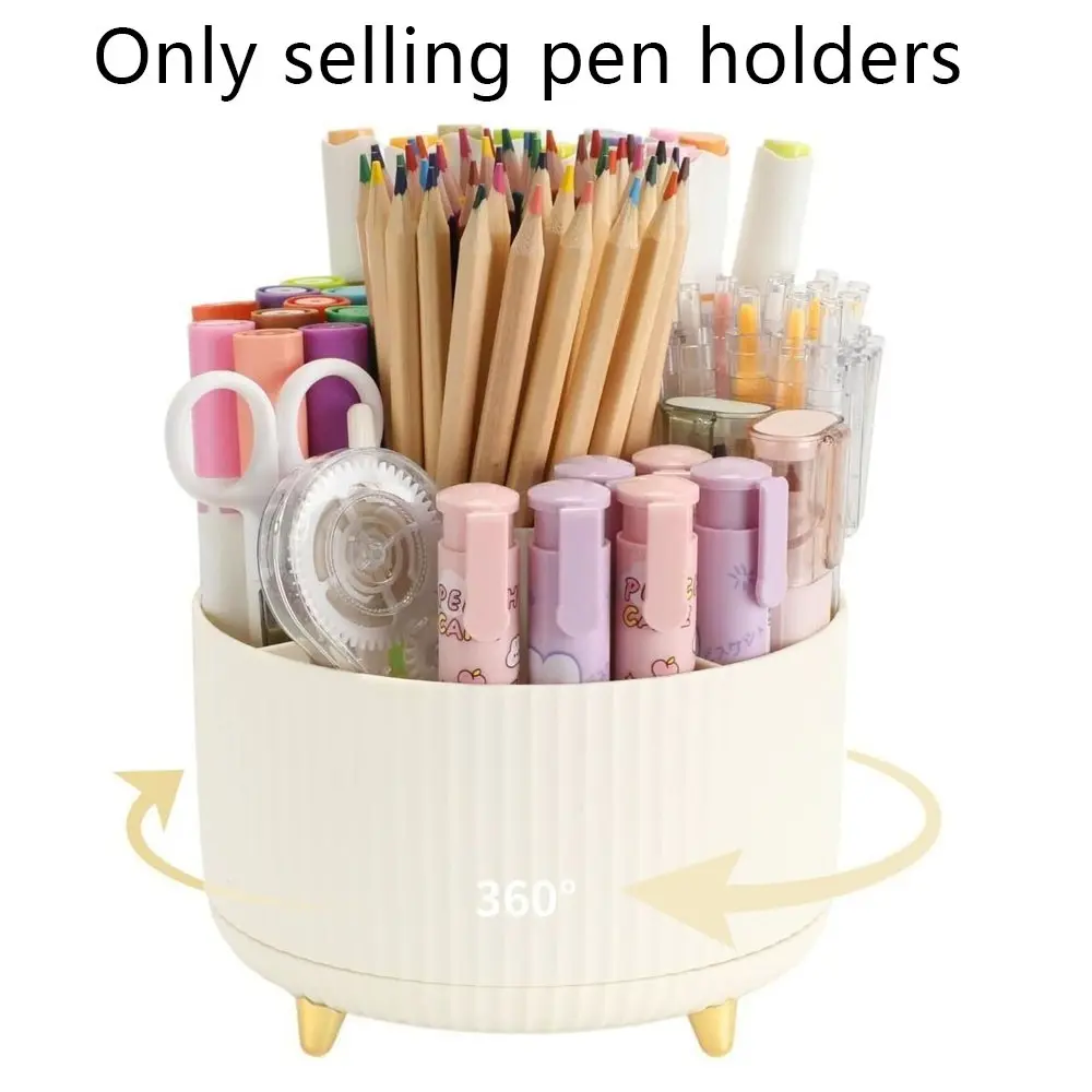 360° Rotating Pen Holder with 5 Slots, Cute Office Desk Organizer, Office Desk Accessory, Pencil Organizer for Desk, Durable and Spacious, Ideal for Teachers, Students, Workers