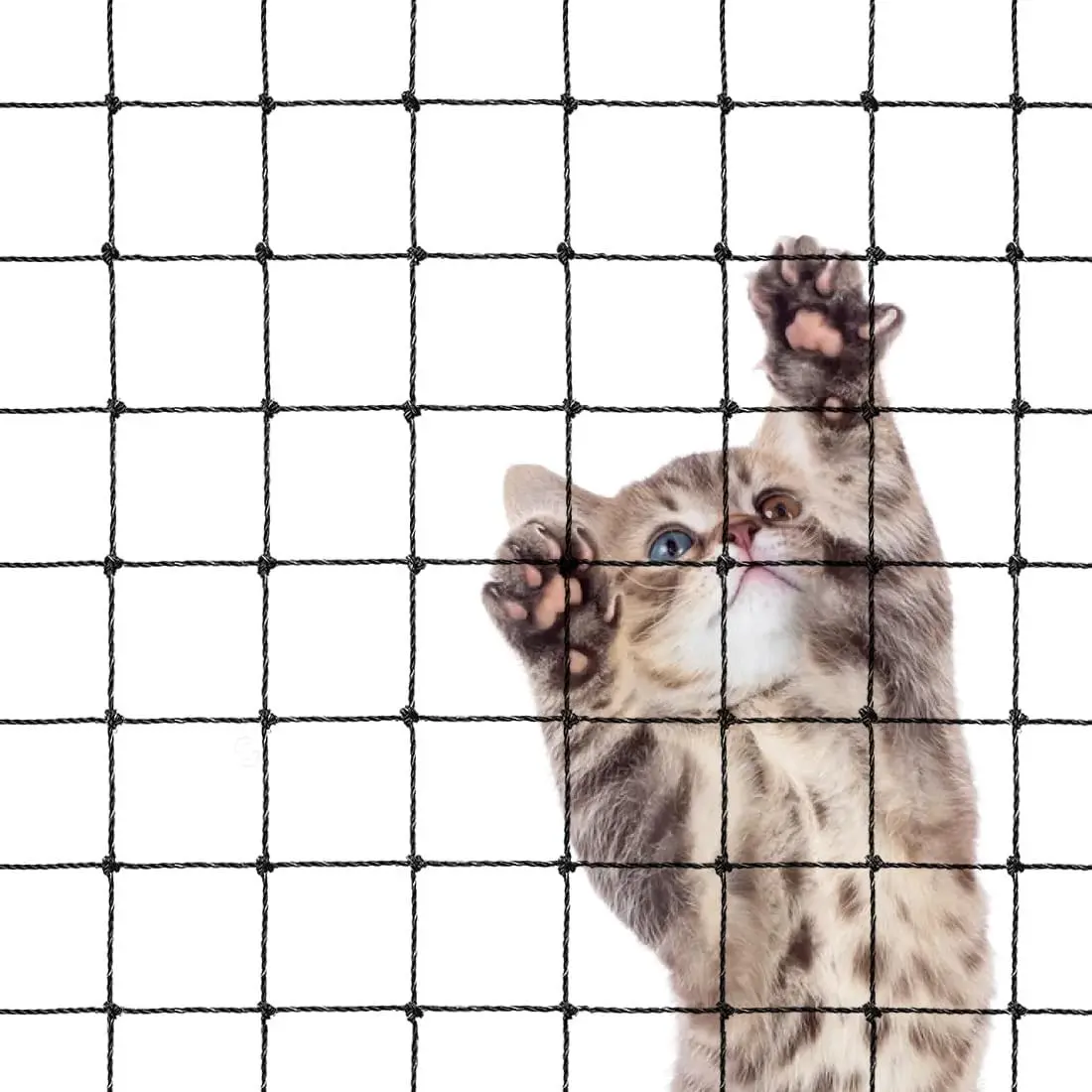 Extra Strong Steel Wire Reinforced Anti-Fall Balcony Cat Safety Net Fence, 10 X 13 Ft