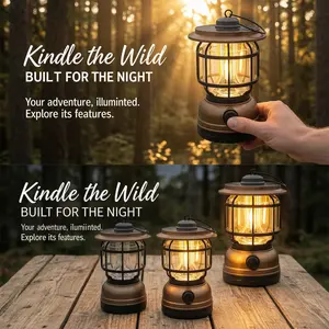 Solar outdoor light rechargeable tent light ultra-long battery life emergency atmosphere light retro horse lantern camping light