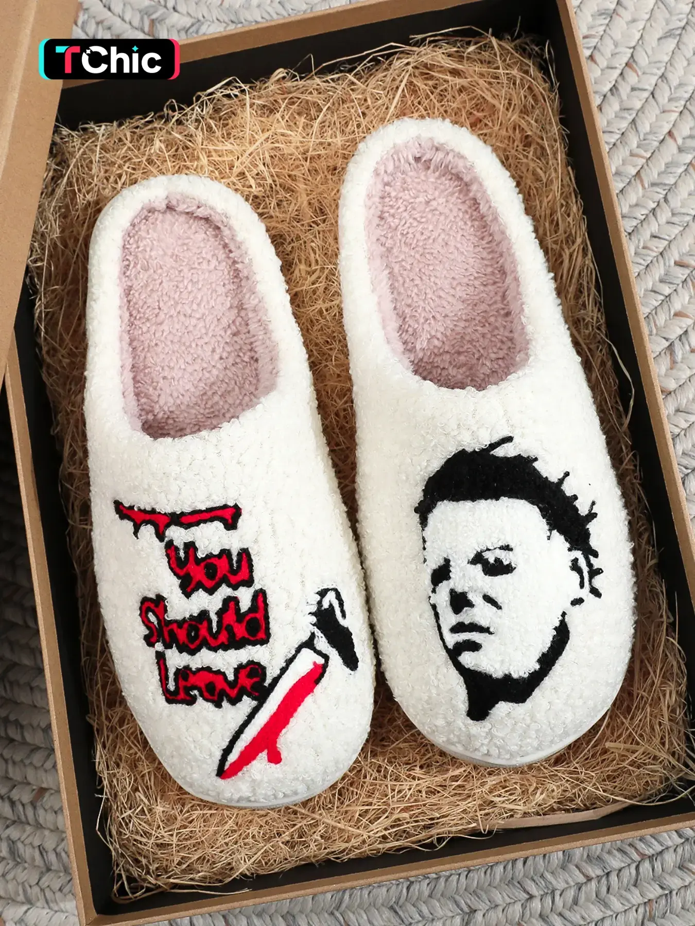 Halloween Slippers, Fuzzy Warm Slippers, Warm House Slippers, Slippers Indoor, Soft Comfortable Home Shoes, Perfect for Autumn Winter, Unisex Party Footwear