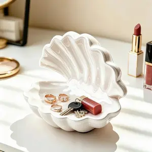 Elegant Shell Jewelry Tray, Chic Ring Key Organizer, Decorative Desktop Piece, Perfect for Bedroom, Bathroom, Living Room, Ideal Gift for Mom and Friends