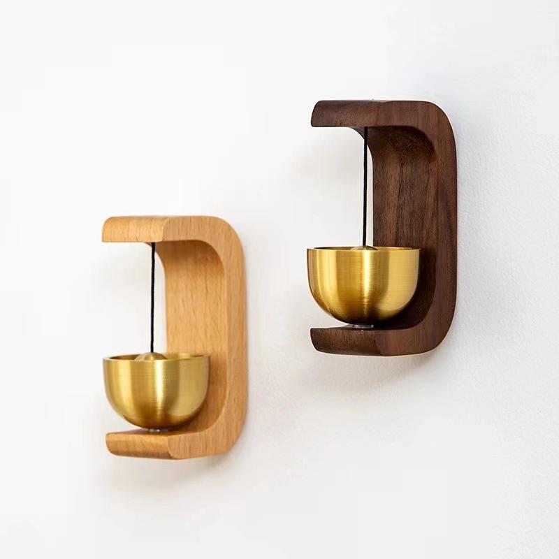 Dopamine Wireless Wooden Wind Chime C-Shaped Doorbell – Suction Cup Entryway Doorbell, Housewarming Hanging Ring Ornament, Atmospheric Entrance Decor, Perfect Home Decor Accessory, High-Appearance Holiday Gift