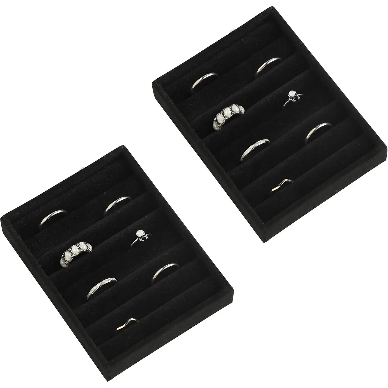 Small  Trays for Drawer,2 Pack 7 Slots Ring Organizer |  Box Inserts,Drawer Inserts, Drawer Organizer,Mini Size,Compact Ring Holder,Stackable Ring Tray
