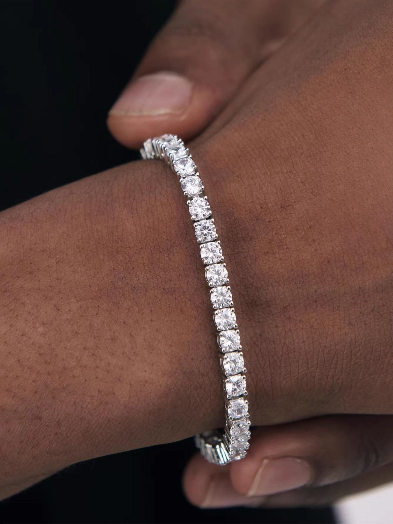 2024 Summer Rhinestone Decorated Trendy Bangle, Rhinestone Bracelet, Elegant Fashion Accessories for Women & Men Daily Wear, Minimalist Aesthetic Jewelry Gift