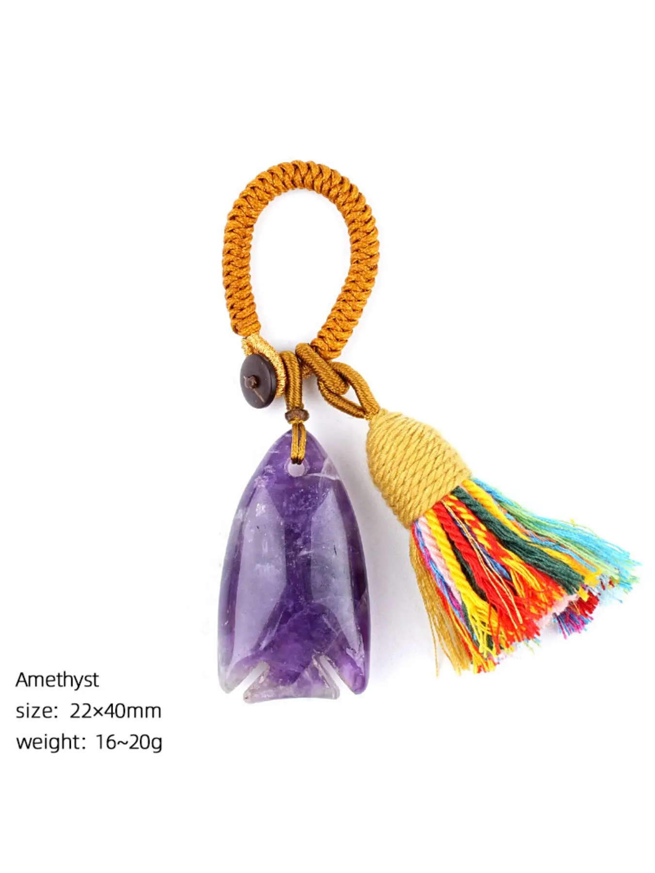 Natural Crystal Fish Keychain, Bohemian Style Bag Accessory, Car Mount Agate Jade Fish Pendant, Fashionable Jewelry Gift