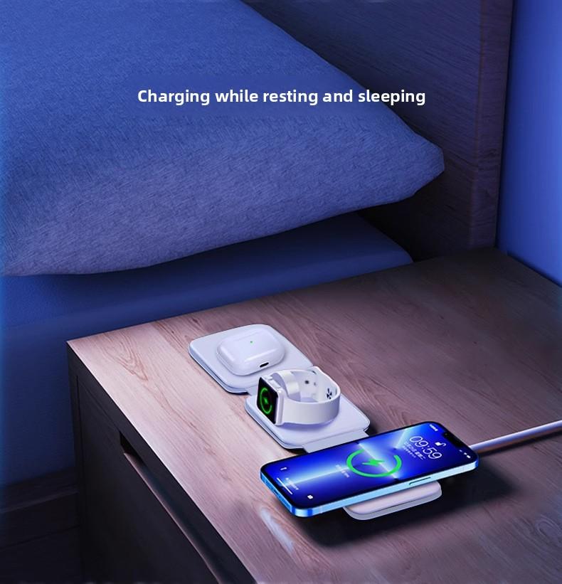 3-in-1 Magnetic Wireless Charger, Foldable Magnetic Wireless Charging for Apple Phones and Watches