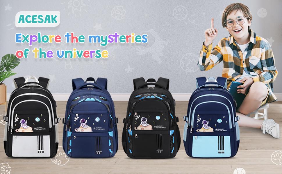PLL Backpack for Boys - Boy Backpack Schoolbag for Boys Children Teens Girls Elementary Middle School Bags, Waterproof Lightweight Bookbag Backpacks Casual Daypack with Lunch Bag Set
