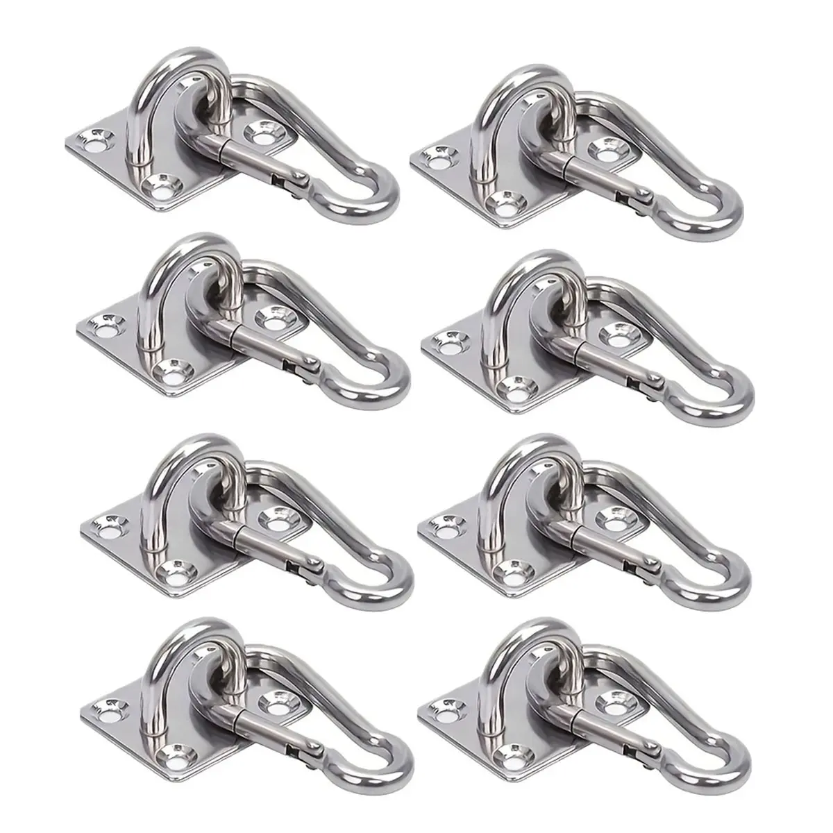 8/4 Set 304 Stainless Steel Hooks, 800 Lbs Load Capacity, Ideal for Hammocks, Plant Hangers, Ceiling and Wall Mounts