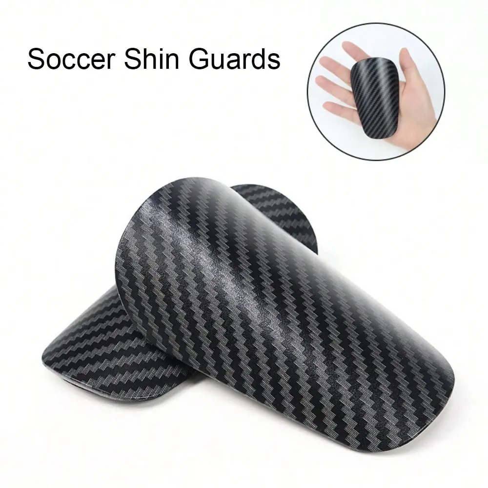 1 Pair of Mini Shin Guards Soccer - Lightweight, Compact & Comfortable with Enhanced Cushioning Protection, Carbon Fiber Design for Soccer Training & Matches, Compatible with Grip Socks & Soccer Sock Covers, Sports Equipment, Soccer Gear