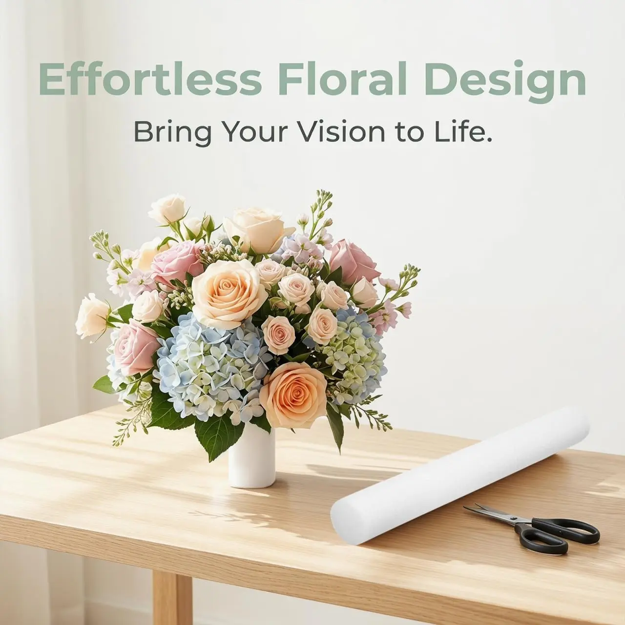 4Pcs Floral Foam Rods for Artificial Flower Arrangements, Lightweight Reusable Foam Sticks, Ideal for Wedding & Home Floral Display Styling