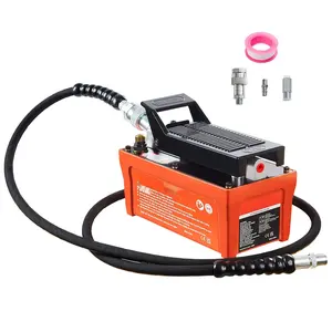 Air Hydraulic Pump With 10,000 PSI, 1/2 Gal Reservoir, 3/8 NPT Oil Outlet, 1/4 NPT Inlet, 6.6 Ft Pipe, Foot Actuated Air Treadle, Hydraulic Pump For Auto Body Frame Machines And Pulling Post, Orange