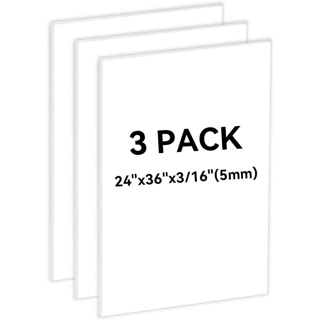 3PACK White Foam Board 24x36×3/16 inches,5MM Foam Core Board Poster Board for School Projects Crafting and Art Displays Durable Lightweight Easy to Cut Ideal for Presentations, Signboards