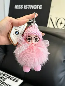 Cute Large Eye Doll Plush Keychain, Creative Plush Toy Bag Charm, Elegant Backpack Pendant, Fashion Car Key Accessory, Daily Decor & Gift