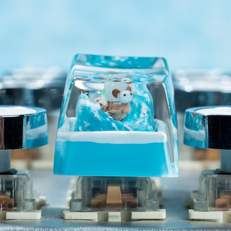 Handmade Epoxy Resin Keycap, Sheep Captain Keycap, Streamlined Design for Cherry Mx Keyboard, Perfect Gift for Birthday or Holiday