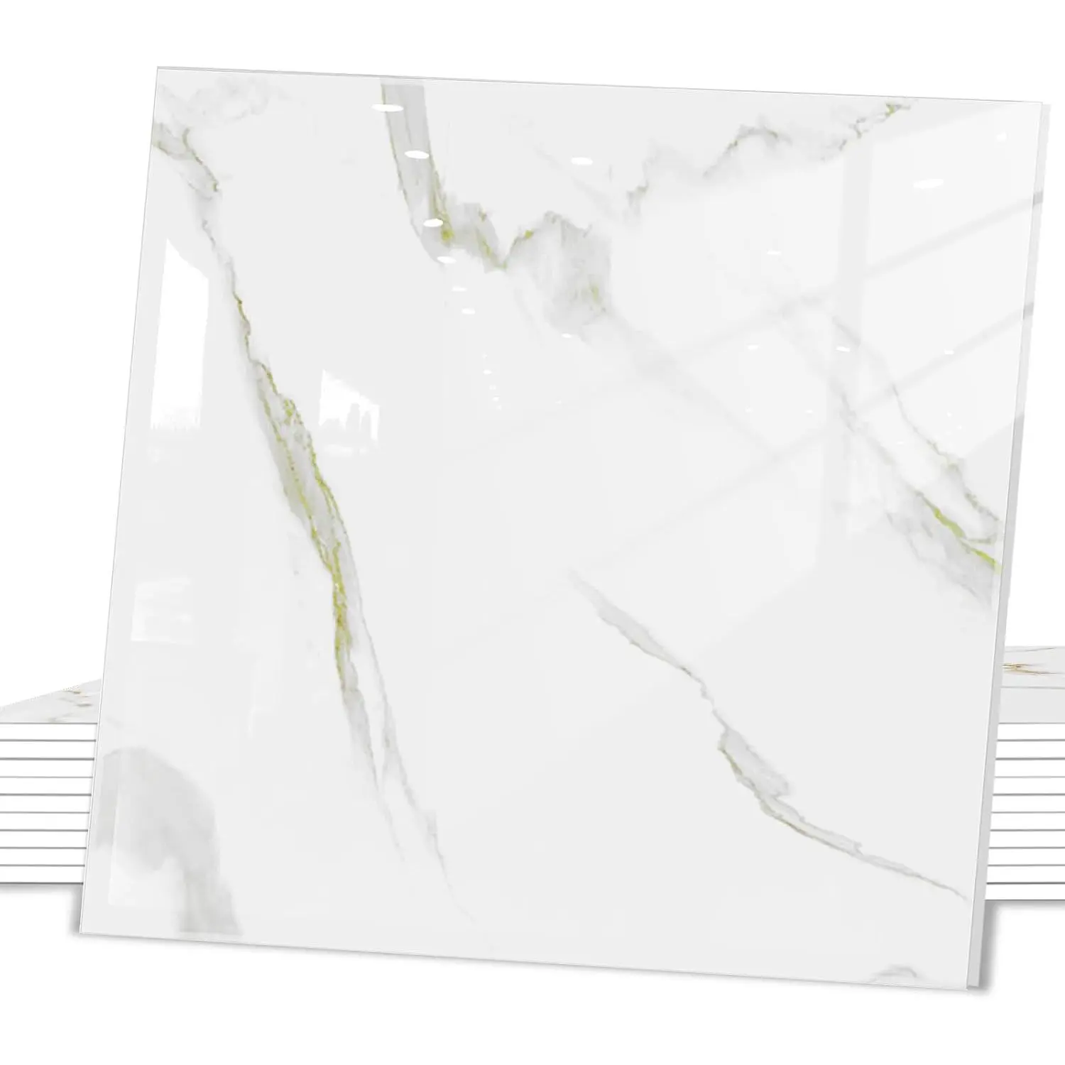 Peel and Stick Backsplash Tiles, 10 count 12"x12" White Marble Wall Tiles | PVC Self Adhesive Wall Panels, Stick  Backsplash for Kitchen, Shower, Bathroom, Living Room