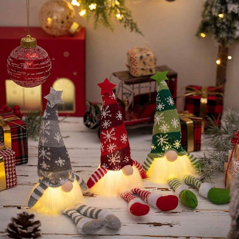 Cute Elf Design Hanging Light, 1 Count/3 Counts Creative Long-legged Doll Hanging Decor, Home Wall Decor Supplies for Living Room Bedroom, Great for Holiday Decoration Fireplace Window Decoration, Christmas Decoration, Decorative Ornament