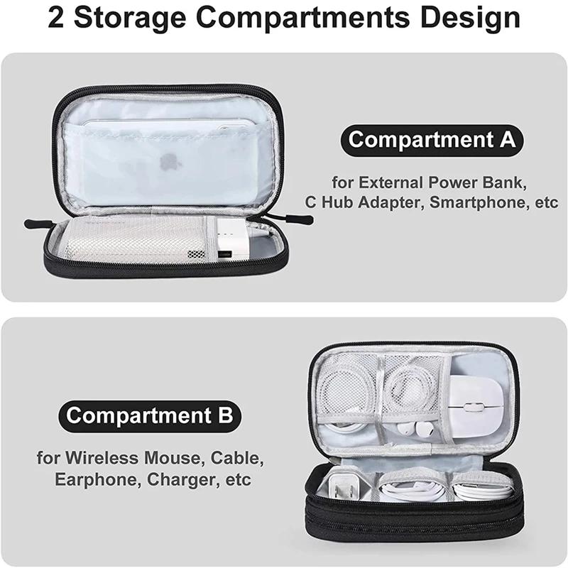 Travel Organizer Bag Cable Storage Pouch Carry Case Portable Waterproof Double Layers with random internal layout