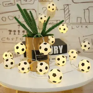 Soccer Decorations String Lights, Timer Battery Operated 5.5ft 10LED Room Decor,Soccer Ball Ornaments for Christmas Tree, Bedroom, Sports Theme Party Favors, Christmas Giftfidget toys