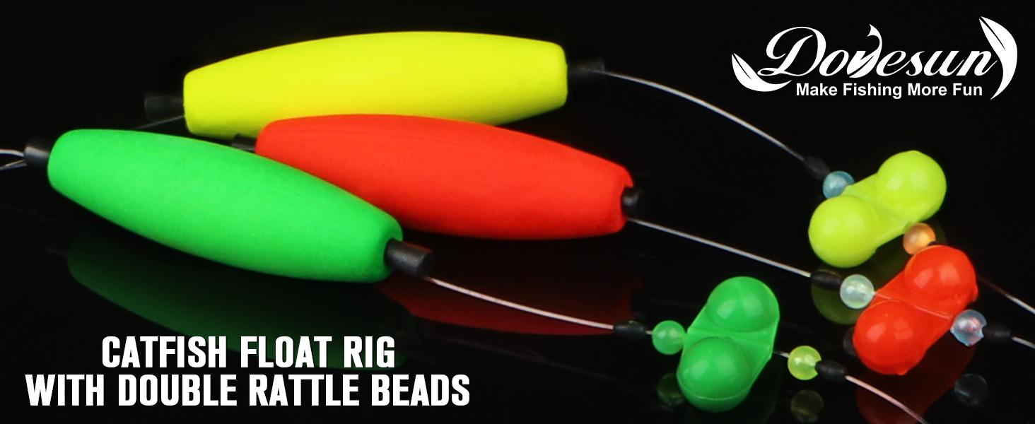 Catfish Rigs Santee Rig Catfish Float Rigs Circle Hooks  6/0 8/0 Catfishing Tackle 6pcs, Catfish Fishing Tackle Making Kit Equipment Accessories with Float, Hook, Swivel and Fishing Bell，bank fishing