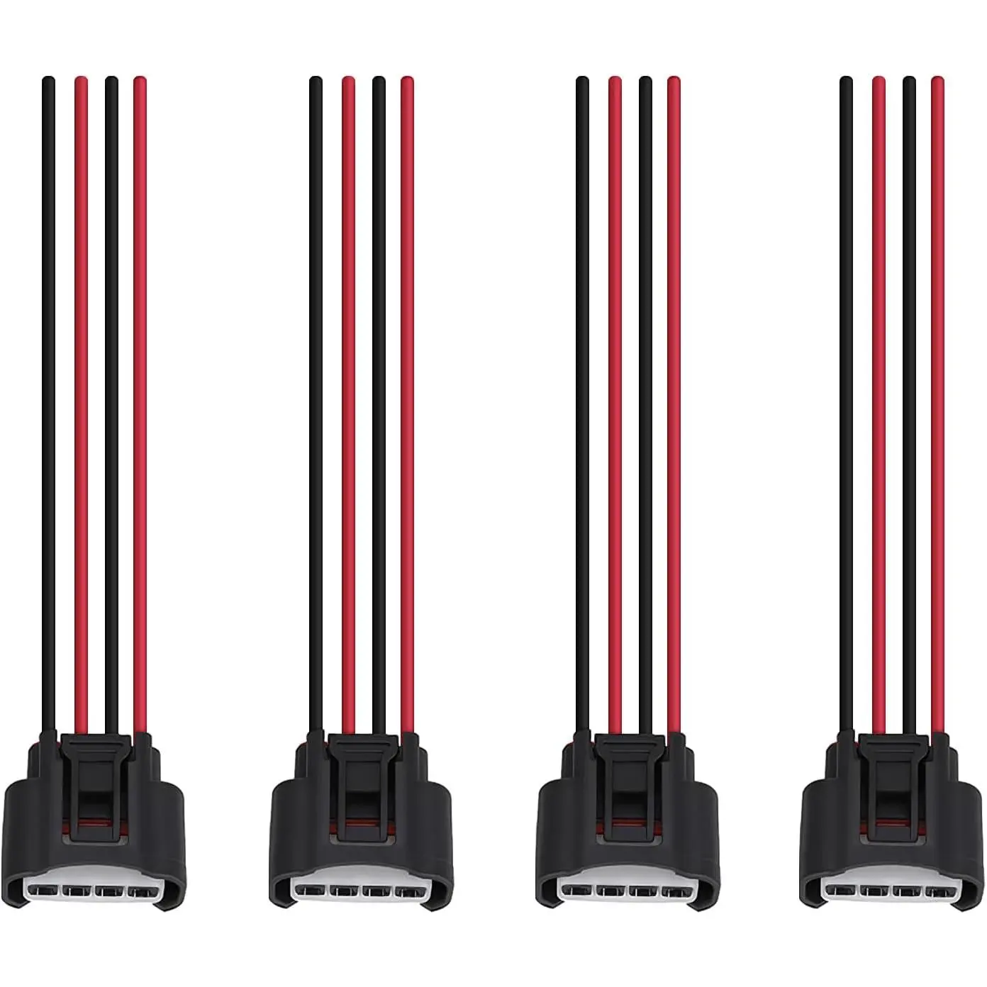 4X Ignition Coil Female Connector Plug Harness for Toyota Camry 2002-2010| Fits Highlander, Matrix, RAV4, Solara, Lexus HS250h, Scion tC, Pontiac Vibe L4 2.4 L