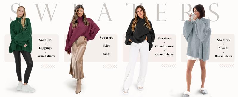Saodimallsu Womens Oversized Sweaters Mock Neck Batwing Long Sleeve 2025 Fall Trendy Ribbed Knit Casual Tunic Sweater