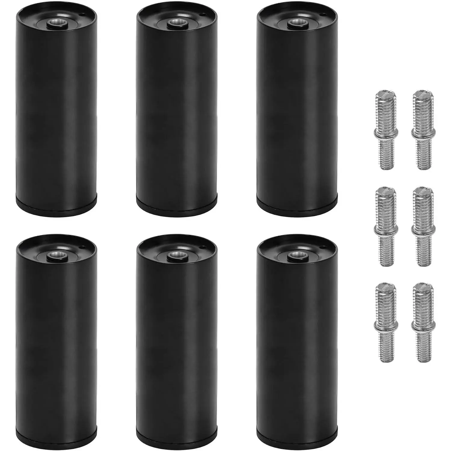 6 Inch Bed Legs for Adjustable Bed Replacement Parts, Bed Frame Support Legs 4 Kinds Thread Contained, Set of 6