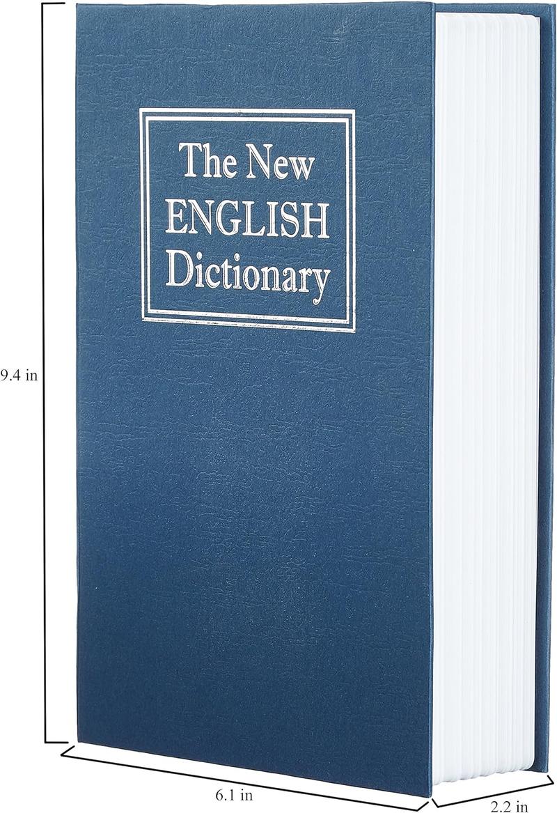 Book Safe, Key Lock, Blue, Large