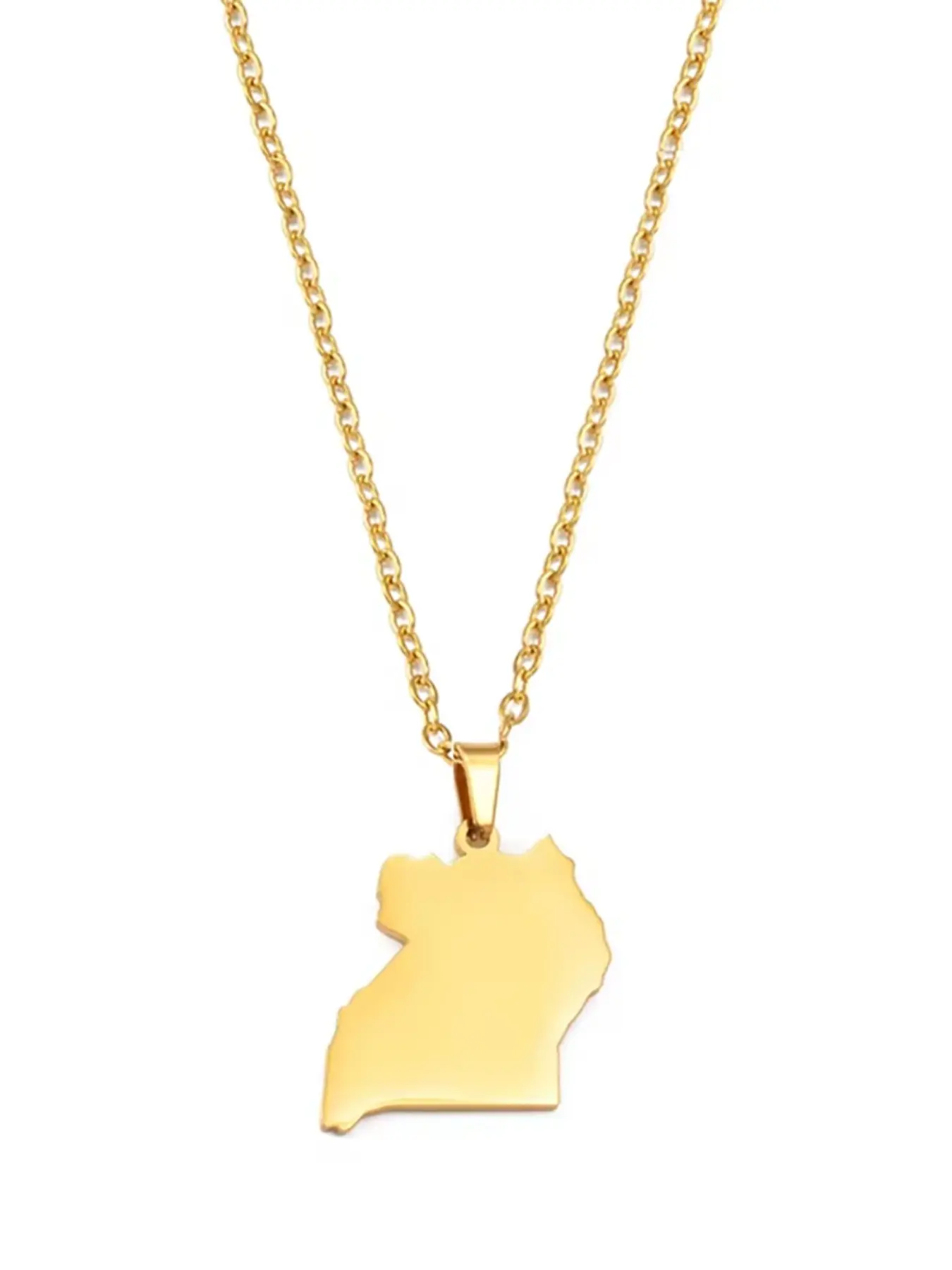 1pc Uganda Map Pendant Necklace Jewelry Ugandan Maps for Women Fashion Necklace