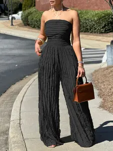 Women's Plain Tube High Waist Jumpsuit, Casual Sleeveless Jumpsuit for Summer, Fashion Women's Clothing for Daily Wear