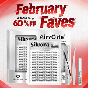 Silvora | AiryCute Velour Luxe Collection Upgrade Lashes Ultra-Dense Waterproof Long-Lasting | Venus Natural Daily Beginner-Friendly DIY Lashes Trendy Must-Have Clusters