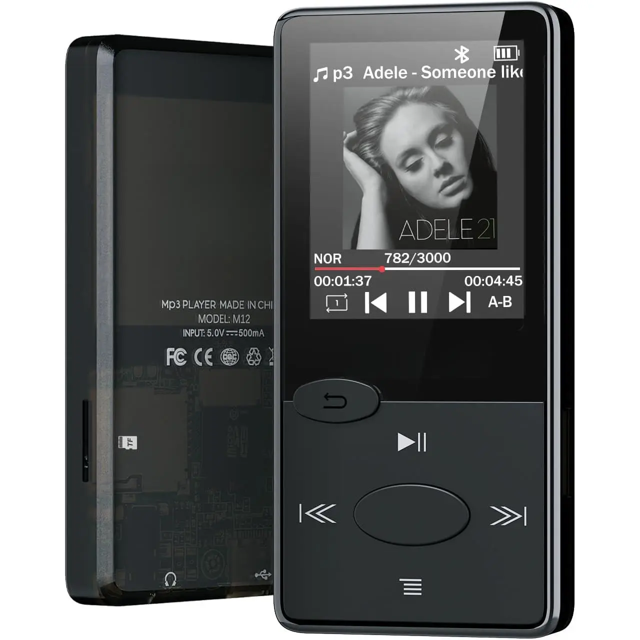 Mp3 Player with Bluetooth 5.3 HiFi Sound, Mp3 Player with FM Radio, Mini Music Player 32GB for Kids Adults, Earphones Included, TF Card can be Inserted