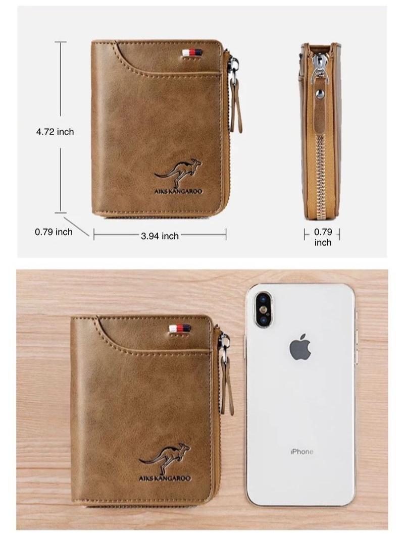 Business RFID Blocking Wallet - Slim Leather with Waterproof Compartment, Multi-Card Slots for Men