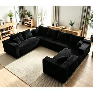 [2 Packages Shipping]138'' Oversized U Shaped Sectional Couches, 8 Seater Modular Boneless Cloud Sofa with Chaise Lounges, 4-in-1 Flexible Combination Deep Seat Corner Large Couch,No Assembly for Living Room