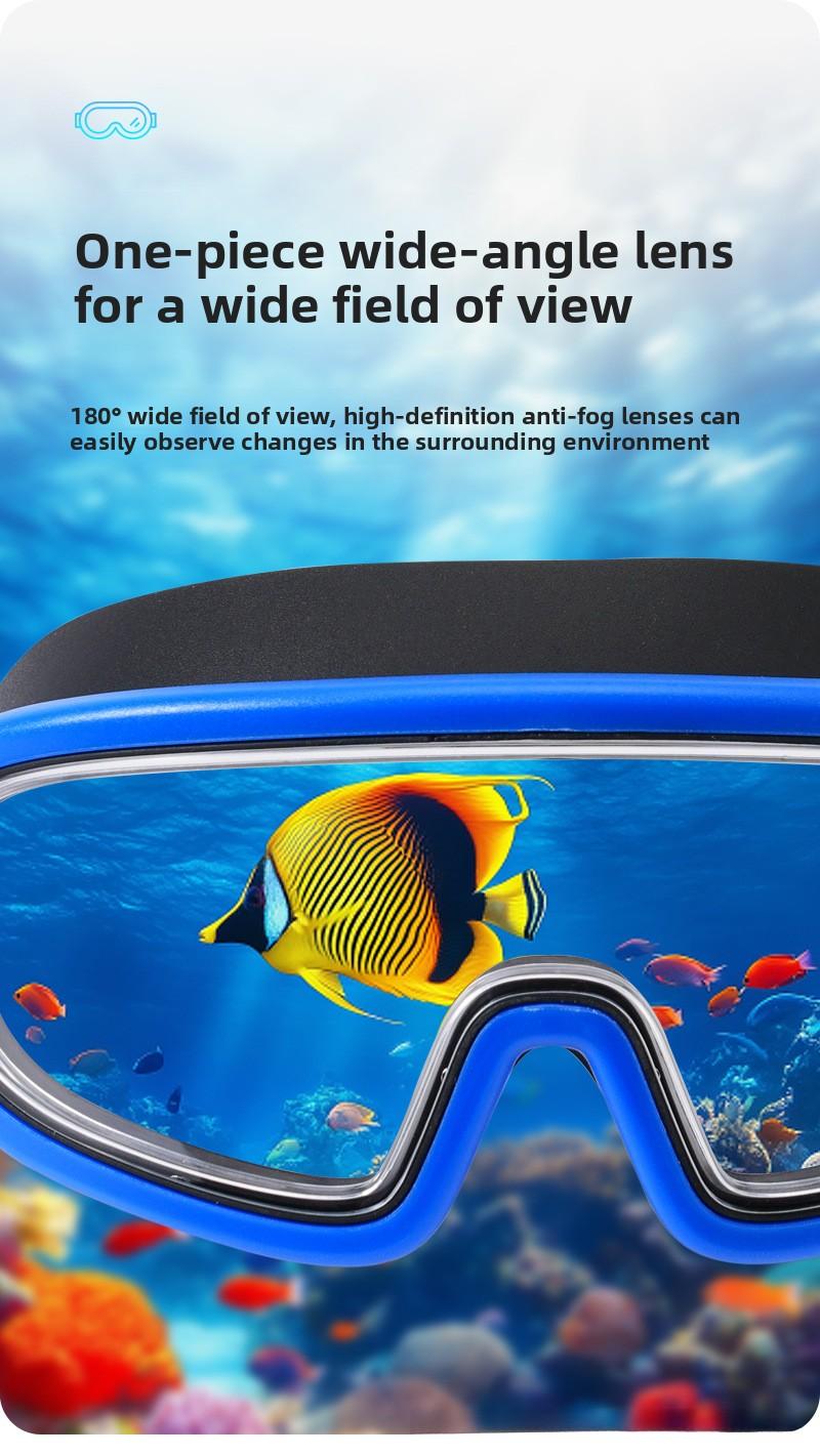 Adult swimming goggles with large frame, electroplated, transparent, waterproof, anti-fog, wide field of vision, unisex protective swimming goggles