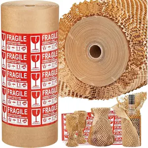 Packing Paper, 15 * 400' Packing Wrap for Packing/Shipping/Moving, Recyclable  Cushioning Wrap Roll, Moving & Gifts Wrapping Paper With 30 Fragile Sticker Labels