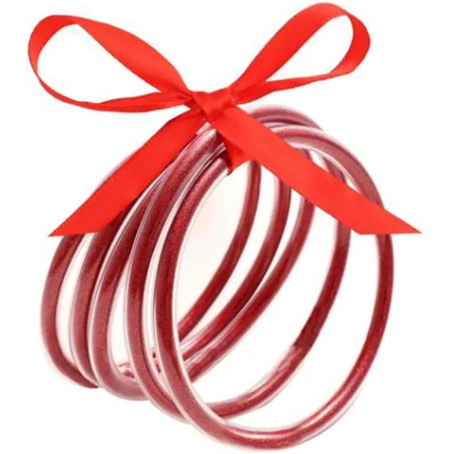 Glitter Jelly Bracelets Set Filled Silicone Bracelet Sparkling Fashion Bangle for Women