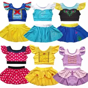 Fairy Tale Princess Swimsuit for Girls Elsa Anna Snow White Swimwear Belle Child Kids Toddler 2-8Y Bathing Suit with Skirt