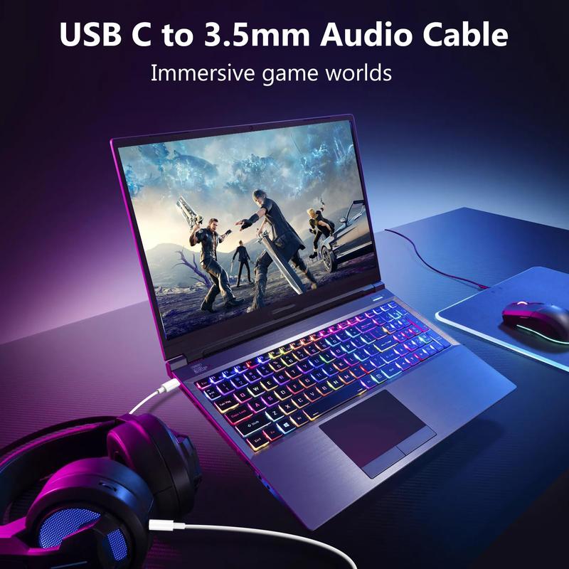 USB C to 3.5mm AUX Audio Adapter Cable, Type-C to 3.5mm AUX Audio Headphone Line, Compatible with iPhone 16 Pro Max/15 Plus/Galaxy S24 23 S22 S21 S20 Note 20/Pixel 9/8/7/6
